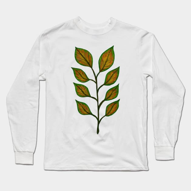 Leafy Branch Long Sleeve T-Shirt by LuvbuzzArt